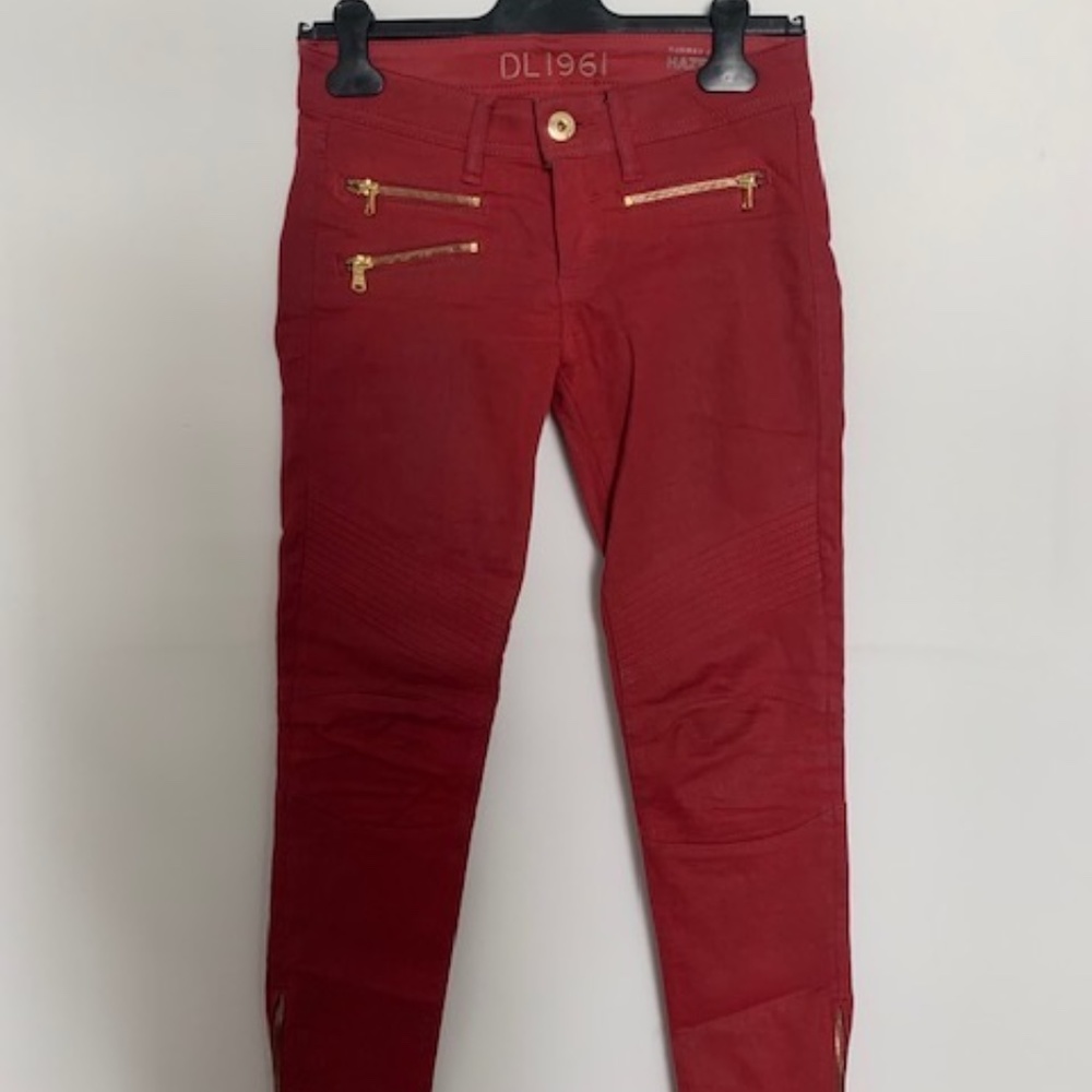 DL1961 red runway jeans